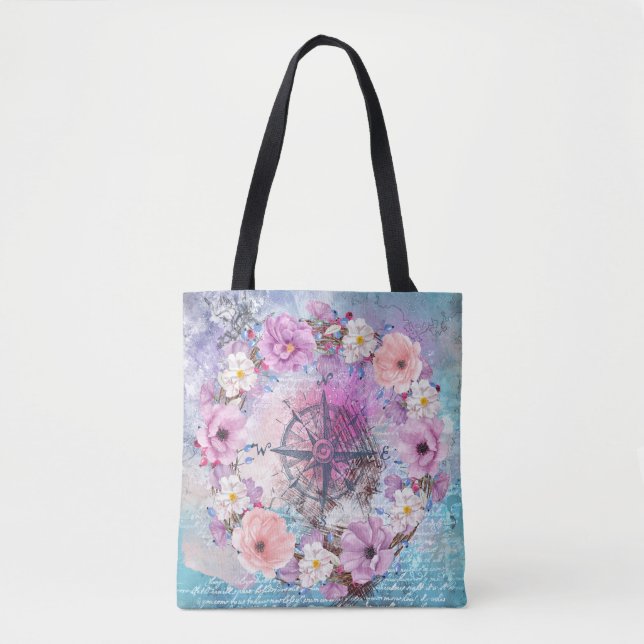 Beautiful Floral Tote Bag (Front)