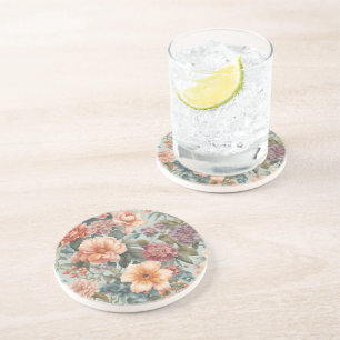 Beautiful Floral Vintage Flower Painting Coaster