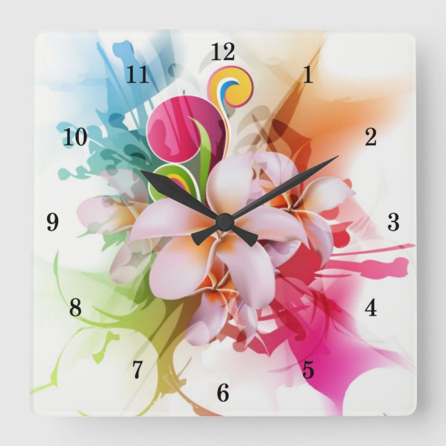 Beautiful Floral Wall Clock (Front)