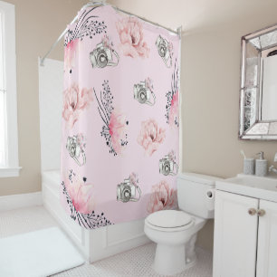 Beautiful Floral watercolor Rose Shower Curtain