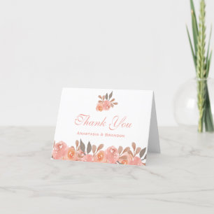 Beautiful Floral Watercolor Thank You Card