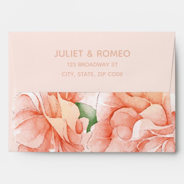 Beautiful Floral Wedding Envelope (Back (Top Flap))