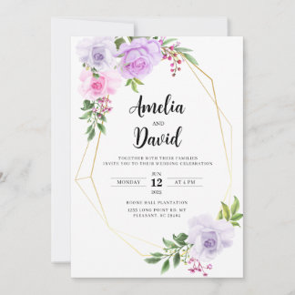 Beautiful Floral Wedding Invitation