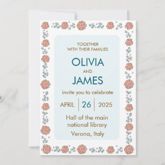 Beautiful Floral Wedding Invitation