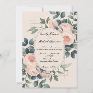 Beautiful Floral Wedding Invitation