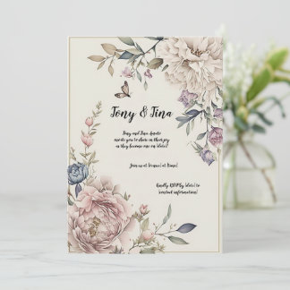 Beautiful Floral Wedding/Save The Date Invitation