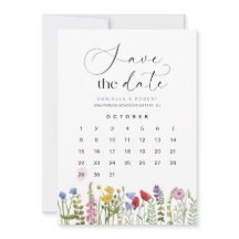 Beautiful Floral Wildflower Wedding Calendar