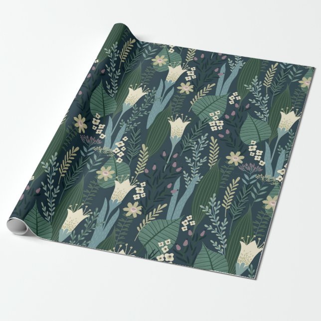 Beautiful Floral Wrapping Paper (Unrolled)