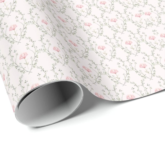Beautiful Floral  Wrapping Paper (Roll Corner)
