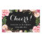 Beautiful Floral Wreath Cheers Wedding Wine Label