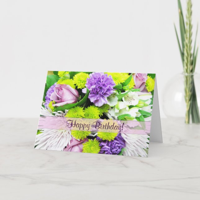 Beautiful Florals Greetings Card (Front)