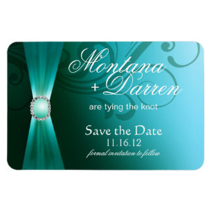 Beautiful Flourish Save the Date Magnet teal