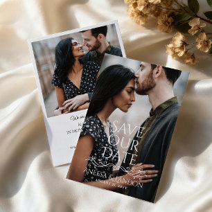 Beautiful Flourish Typography Photo Wedding Save The Date
