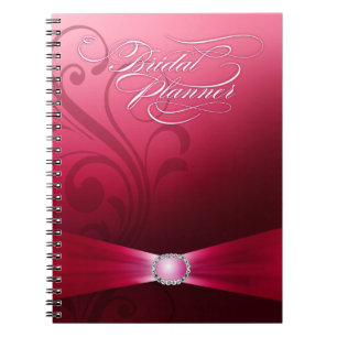 Beautiful Flourish Wedding Planner   hot pink Notebook