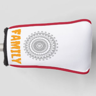 Beautiful Flower And Family Text Design Golf Head Cover
