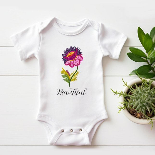 Beautiful flower baby bodysuit (Creator Uploaded)