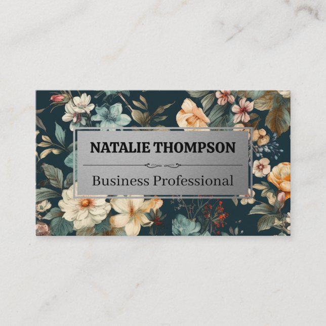Beautiful Flower Background Business Card (Front)