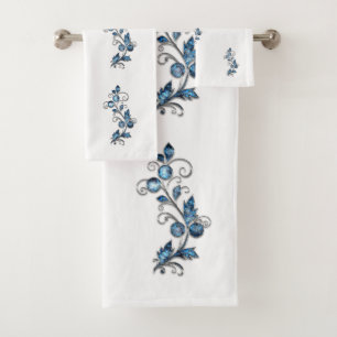 beautiful flower bath towel set