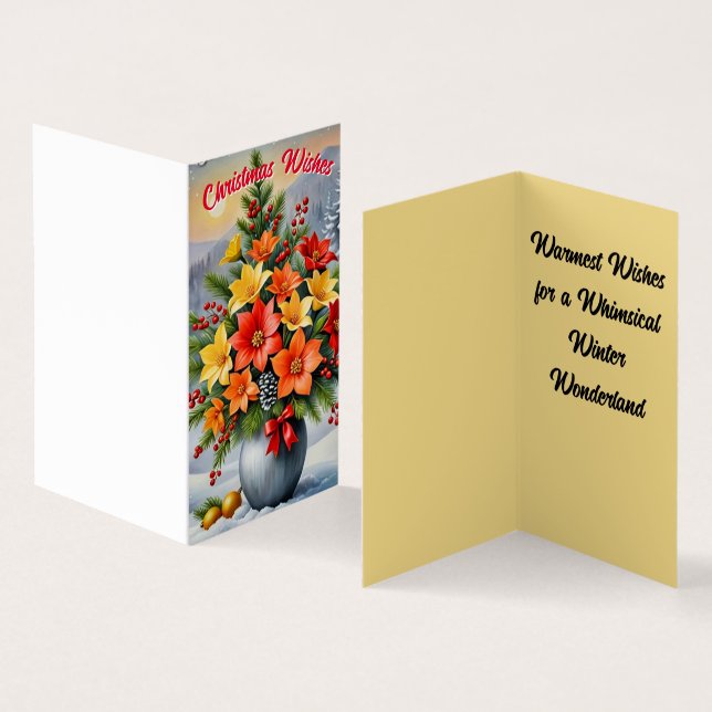 Beautiful flower christmas card (Inside and Outside)