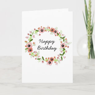Beautiful Flower Crown Birthday Card