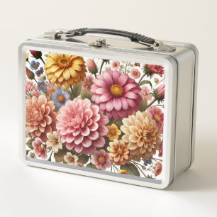 Beautiful Flower Design - Metal Lunchbox