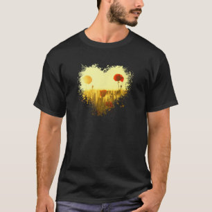 Beautiful flower field blooms in summer in bright T-Shirt