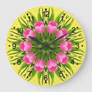 Beautiful Flower Mandala Design-79358 Large Clock