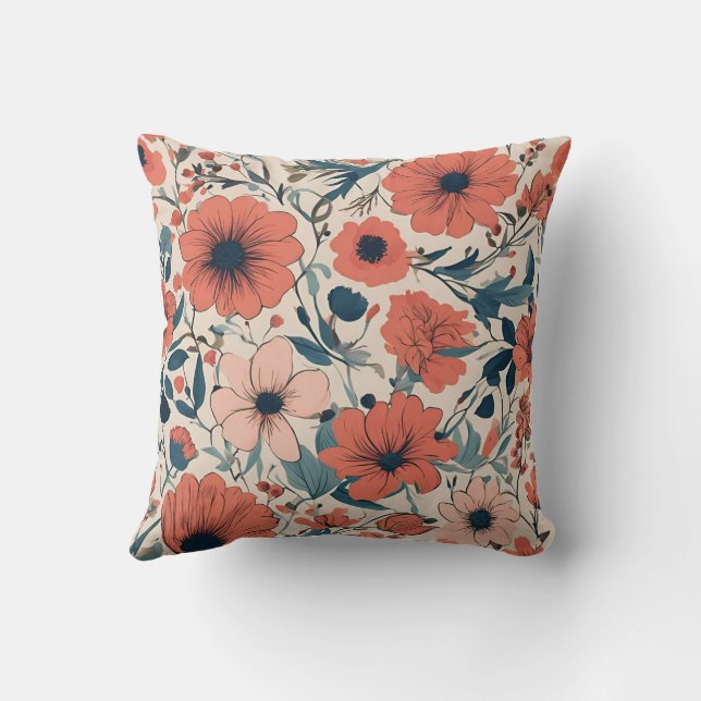 Beautiful flower pattern cushion (Back)