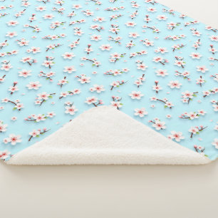 Beautiful Flower Pattern Sherpa Blanket