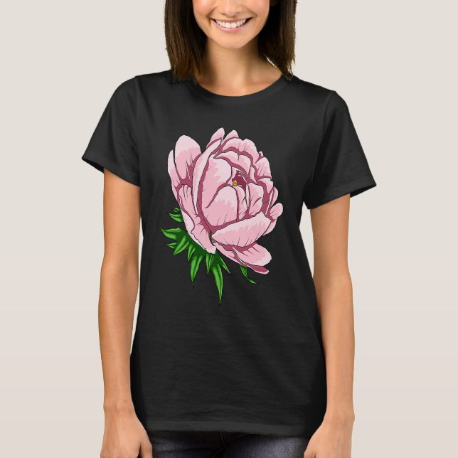 Beautiful Flower Peony Floral Pink Peonies T-Shirt (Front)