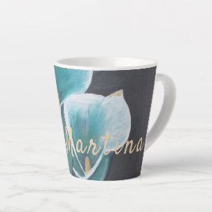 Beautiful Flower Personalised Latte Mug