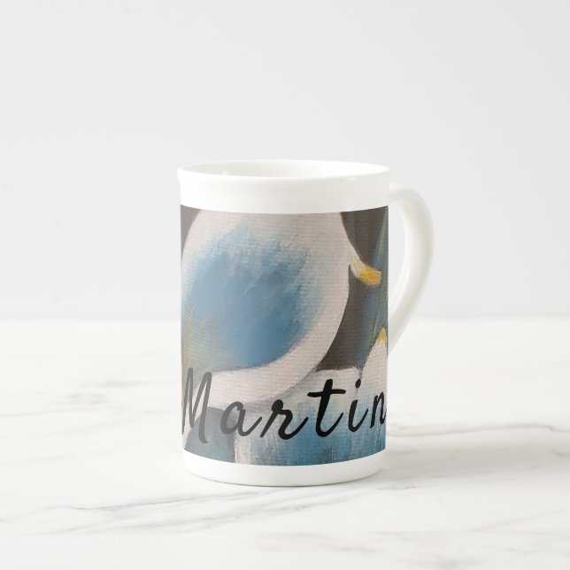 Beautiful Flower Personalized Bone China Mug (Front Right)