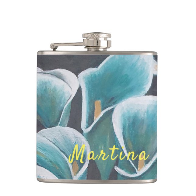 Beautiful Flower Personalized  Hip Flask (Front)