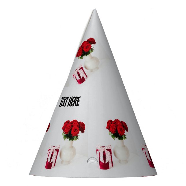 Beautiful Flower Pot Custom Text Crafts Supplies Party Hat (Left)