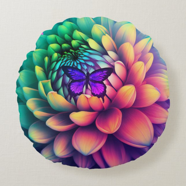 Beautiful flower round cushion (Front)