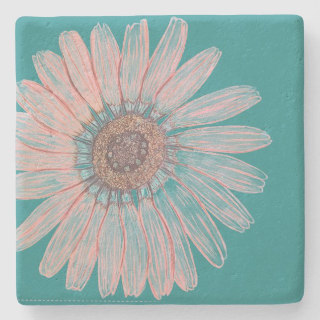 Beautiful Flower Stone Coaster (Front)