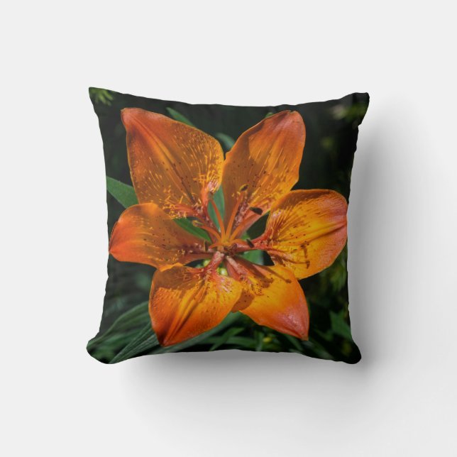 Beautiful Flower Throw Pillow (Front)