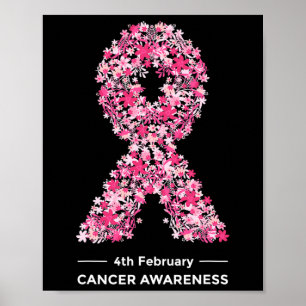 Beautiful Flower World Cancer Day Awareness  Poster