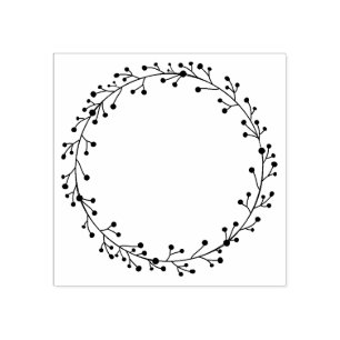 Beautiful flower wreath Scrapbooking Rubber Stamp