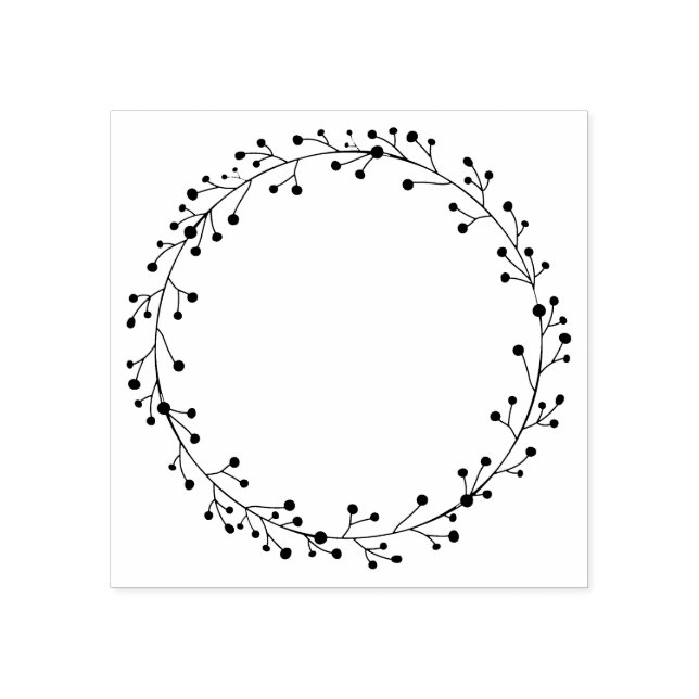 Beautiful flower wreath Scrapbooking Rubber Stamp (Imprint)
