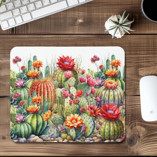 Beautiful Flowering Cacti Mouse Pad (Creator Uploaded)
