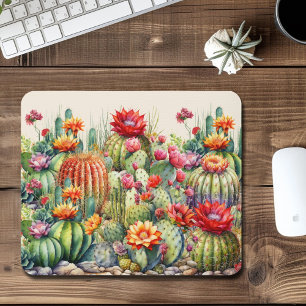 Beautiful Flowering Cacti Mouse Pad
