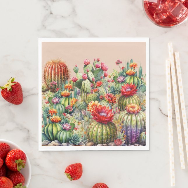 Beautiful Flowering Cacti  Napkin (Insitu)