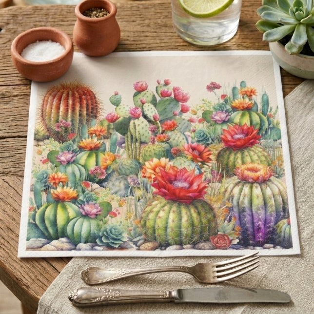 Beautiful Flowering Cacti  Napkin (Creator Uploaded)