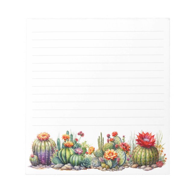 Beautiful Flowering Cacti Notepad (Front)