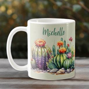 Beautiful Flowering Cacti With Name Coffee Mug