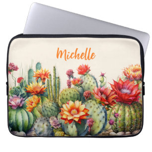 Beautiful Flowering Cacti With Name Laptop Sleeve