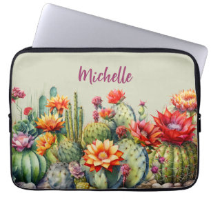 Beautiful Flowering Cacti With Name Laptop Sleeve