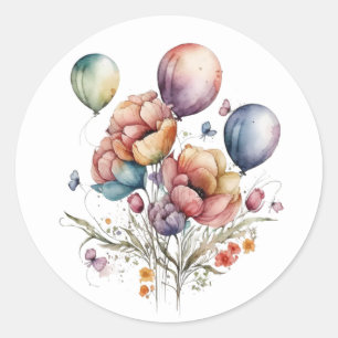 Beautiful Flowers and Balloons Stickers