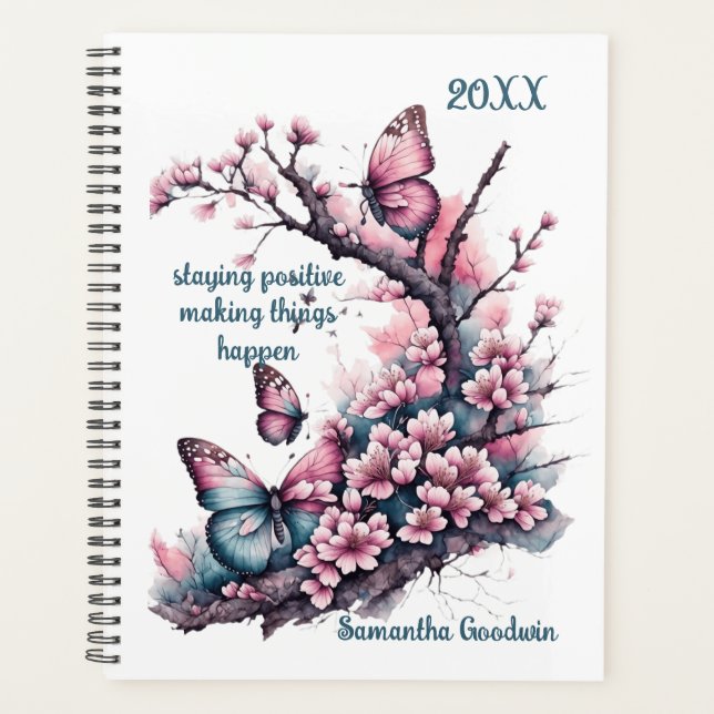 Beautiful Flowers and Butterflies Planner (Front)